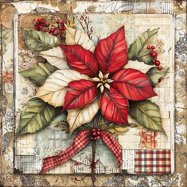 Christmas Poinsettia, DCO-102233, Sign For Wreath, 10x10in Metal Sign